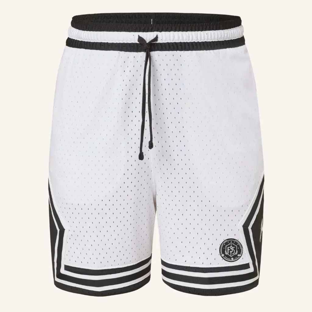 Basketball shorts with sublimated design and player number
