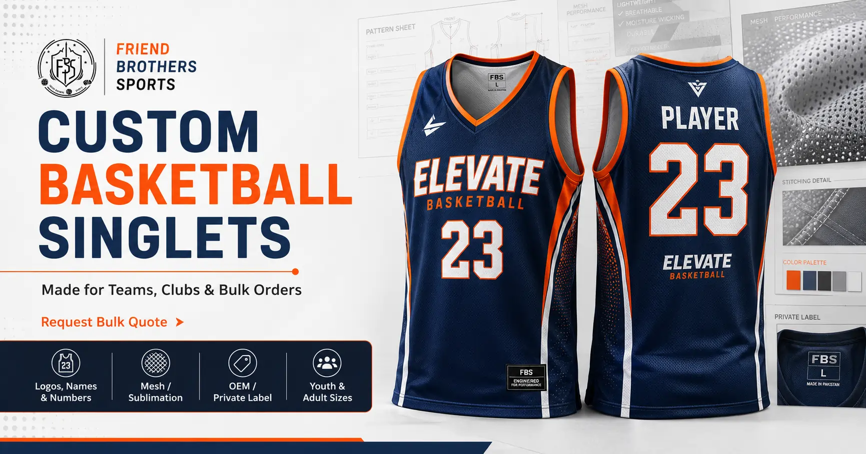 Custom Basketball Singlets For Teams & Bulk Orders – FBS