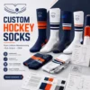 Custom hockey socks manufactured by Friend Brothers Sports for clubs schools academies wholesalers and private label sportswear brands