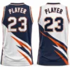 Back view of a custom reversible basketball jersey with player name and number customization.
