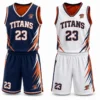 Youth custom reversible basketball jersey manufactured for schools and basketball academies.