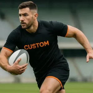 Rugby kit designer sketching jersey patterns and styles