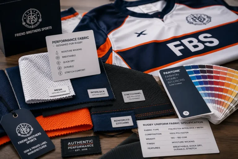 Performance fabrics used for custom rugby jersey manufacturing