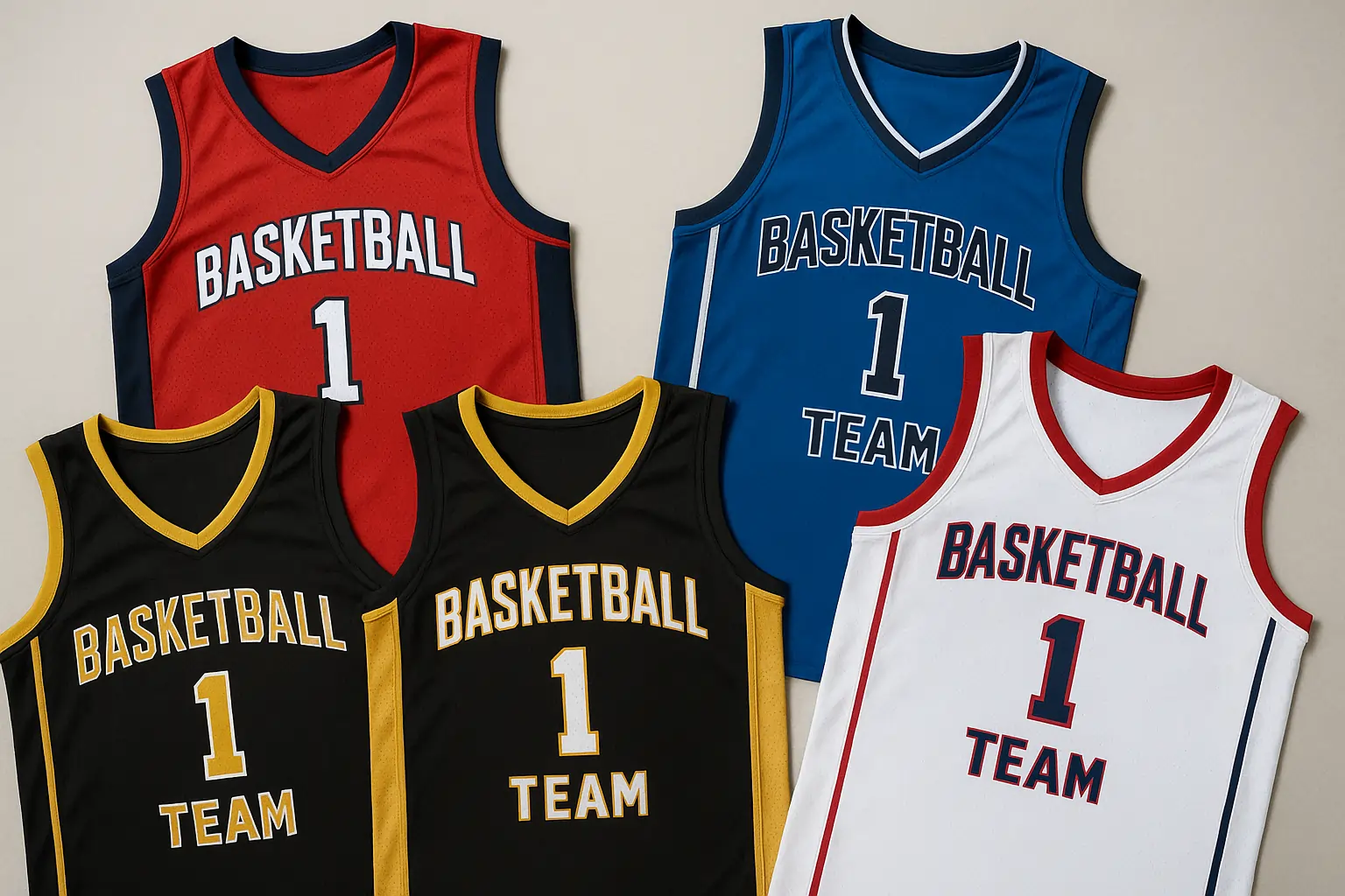 Custom basketball jerseys made from breathable polyester fabric