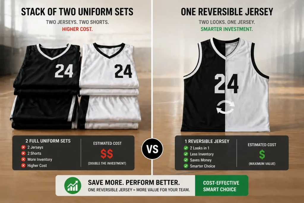 basketball uniform cost comparison reversible vs regular