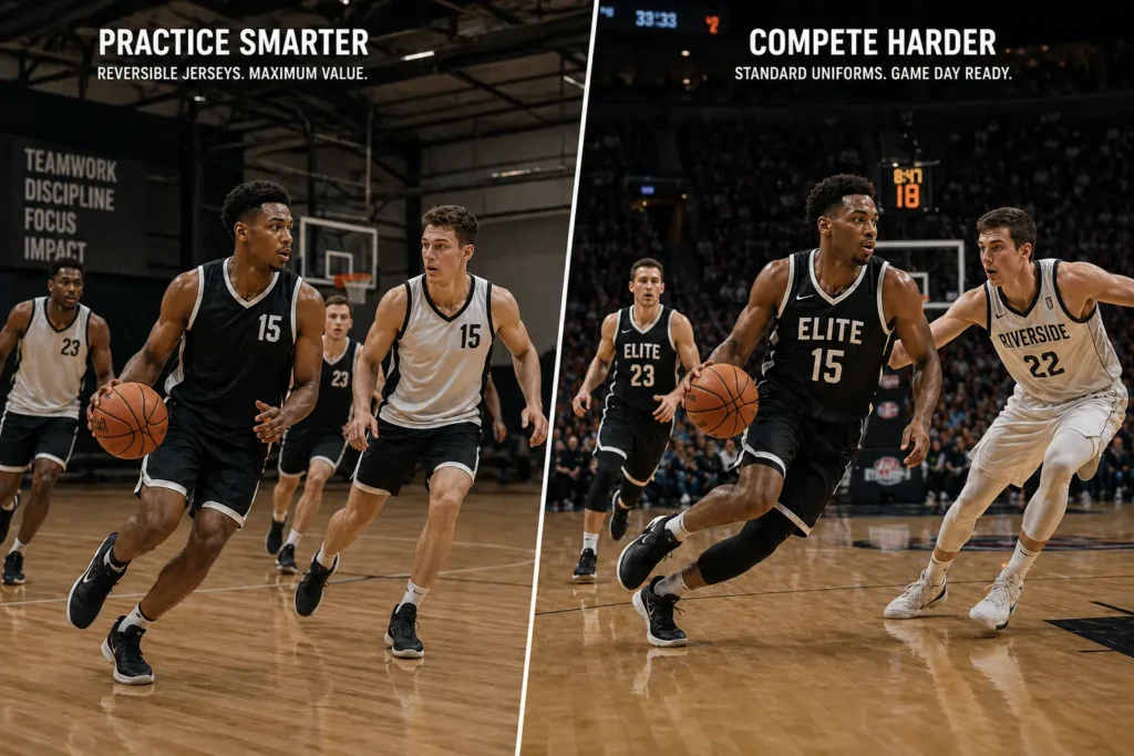 basketball uniforms for practice vs game use case