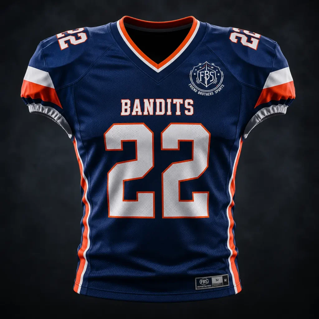 Premium custom football jersey with sublimation printing, breathable athletic fabric, and professional team customization