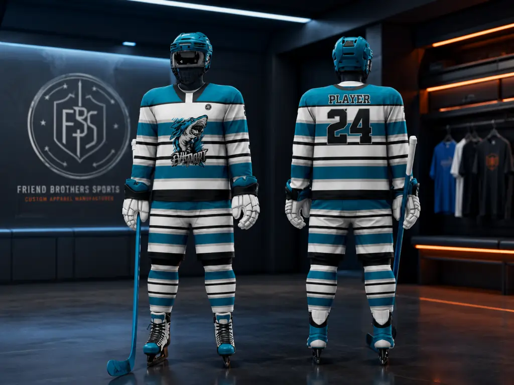 Custom ice hockey uniforms designed for professional teamwear and bulk orders