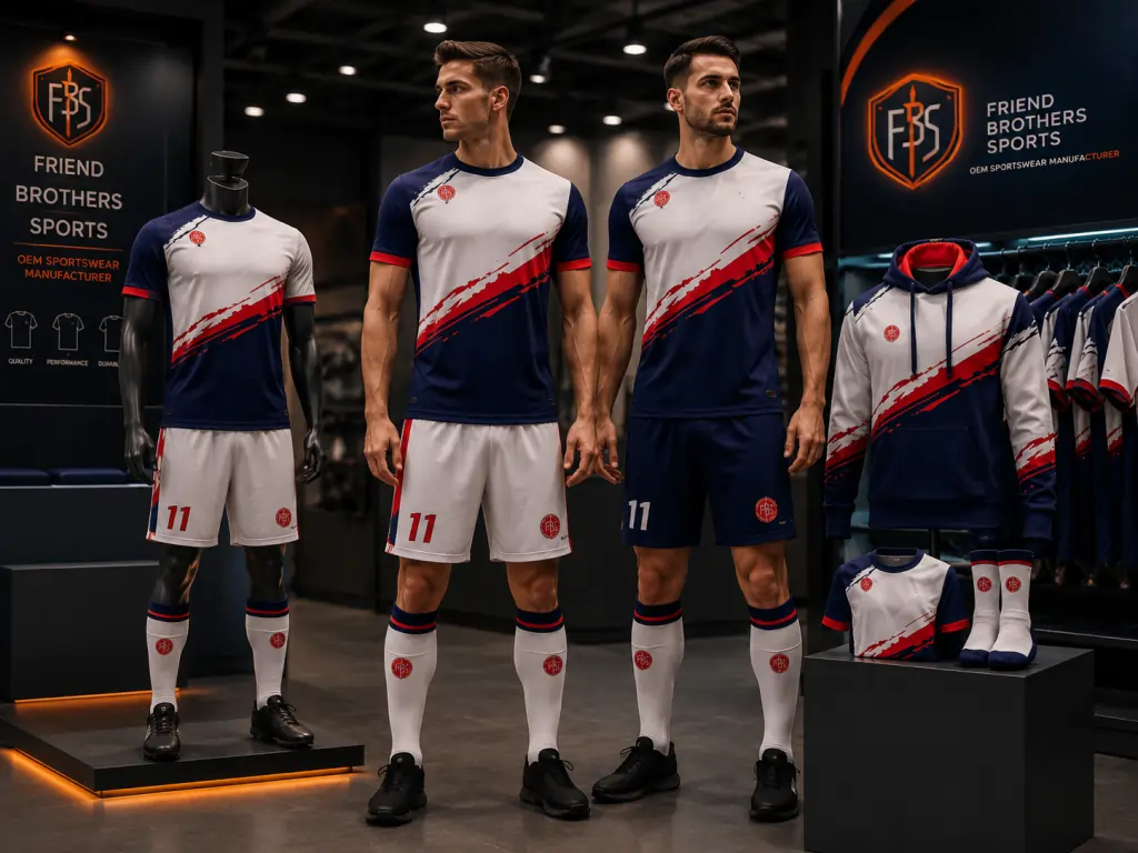 Custom soccer uniforms with lightweight sublimated teamwear manufacturing