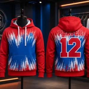 Custom sports hoodies manufactured for teams and clubs