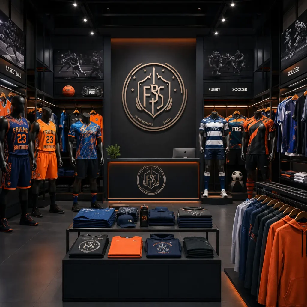 Premium custom sportswear catalog featuring football uniforms, basketball jerseys, rugby kits, sublimated teamwear, and OEM athletic apparel collections