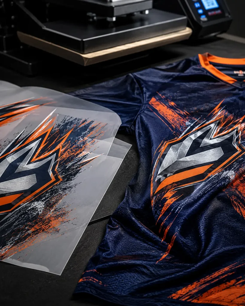 DTF printing for sportswear with direct to film transfer on custom jersey fabric