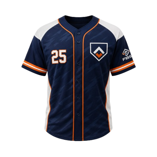 Custom baseball jersey with sublimated design and team branding
