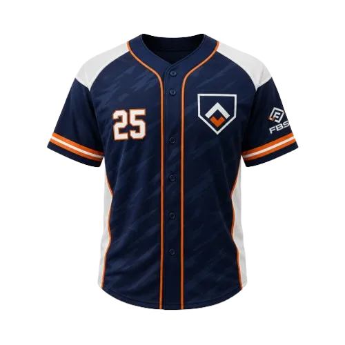 Custom baseball jersey with sublimated design and team branding