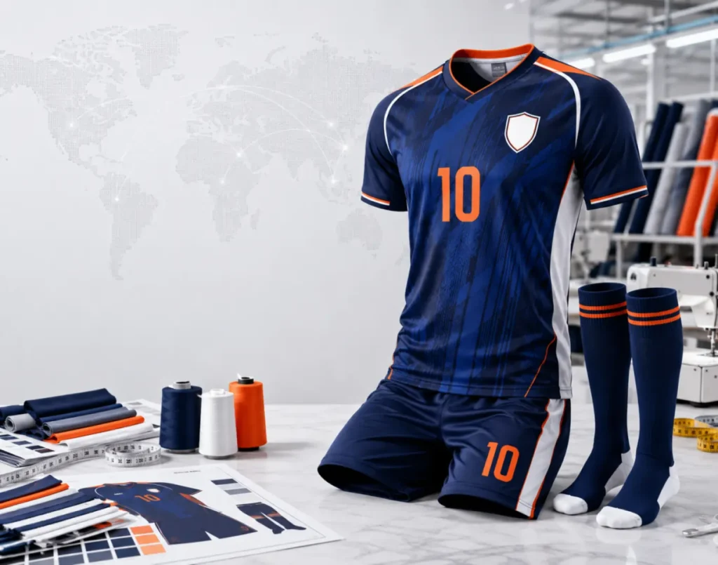 Custom soccer uniforms manufacturer producing team kits for clubs schools and bulk orders