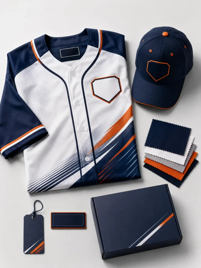 OEM private label baseball uniforms with custom labels packaging and teamwear branding