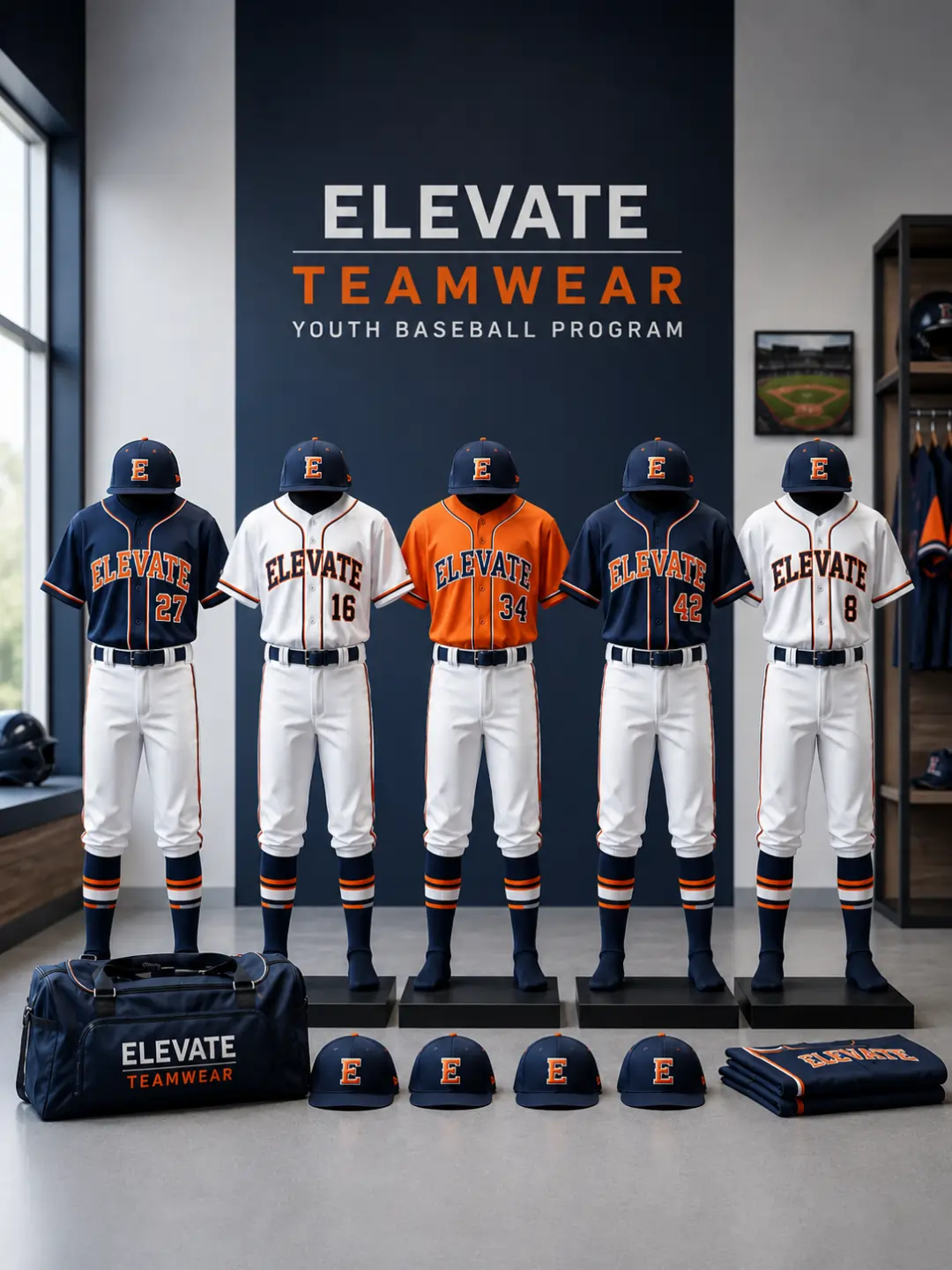 Youth baseball uniforms for schools clubs and academies manufactured by Friend Brothers Sports