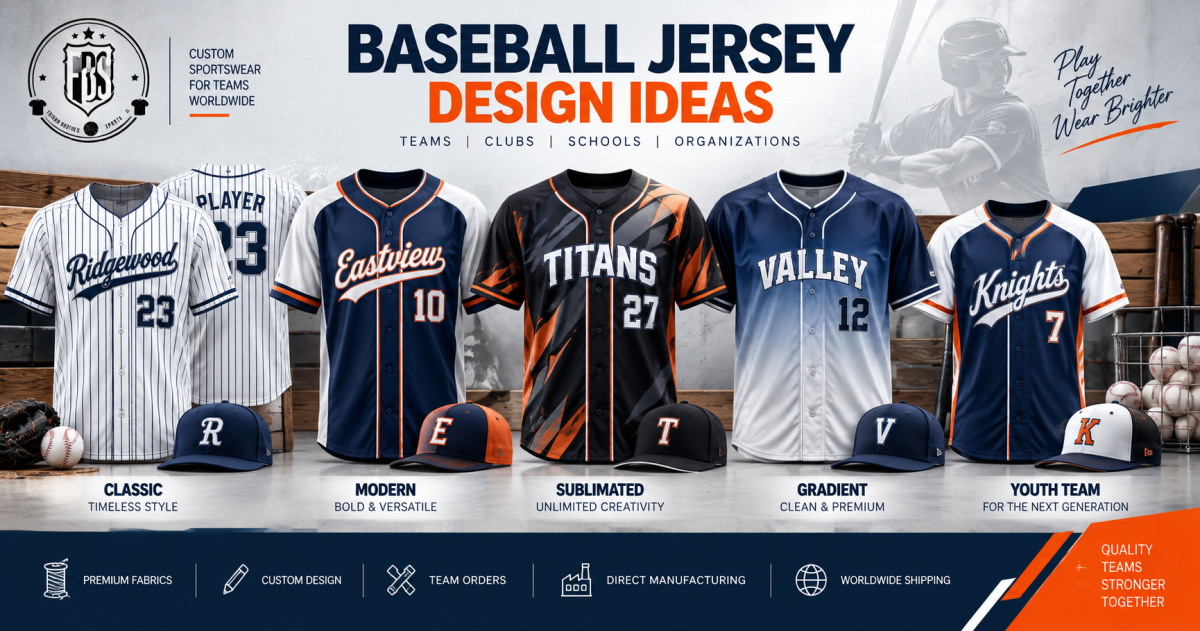 Baseball jersey design ideas for teams including pinstripe, sublimated, retro and youth uniform styles